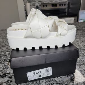 Ego Official White Platform Sandals